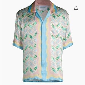 Casablanca Men’s ping pong print silk shirt worn once !